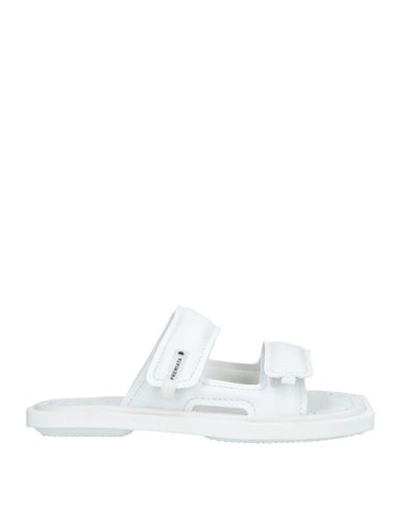 Premiata Double-strap Leather Sandals In White