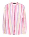 Maje Oversized Striped Woven Shirt In Pink