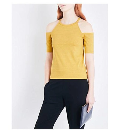 Whistles Cold-shoulder Cotton-blend Top In Yellow