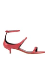 Emporio Armani Woman Sandals Red Size 10.5 Leather