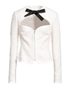 GIAMBATTISTA VALLI GIAMBATTISTA VALLI WOMAN BLAZER WHITE SIZE 4 POLYAMIDE, VISCOSE, COTTON, POLYESTER, ACRYLIC