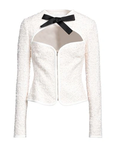 Giambattista Valli Woman Blazer White Size 6 Polyamide, Viscose, Cotton, Polyester, Acrylic