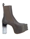 Rick Owens Man Ankle Boots Lead Size 13 Leather In Grey