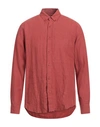 Apnee Apnée Man Shirt Brick Red Size L Linen