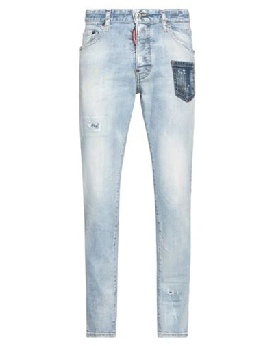 Dsquared2 Man Jeans Blue Size 32 Cotton, Elastane