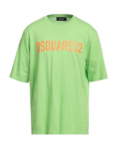 Dsquared2 Man T-shirt Green Size L Cotton