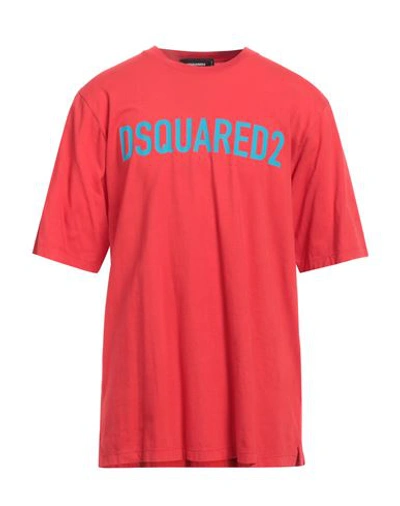 Dsquared2 Man T-shirt Red Size M Cotton