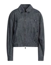Emporio Armani Woman Jacket Blue Size 8 Cotton, Linen, Elastane In Blue