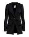 SANDRO SANDRO WOMAN BLAZER BLACK SIZE 10 POLYESTER