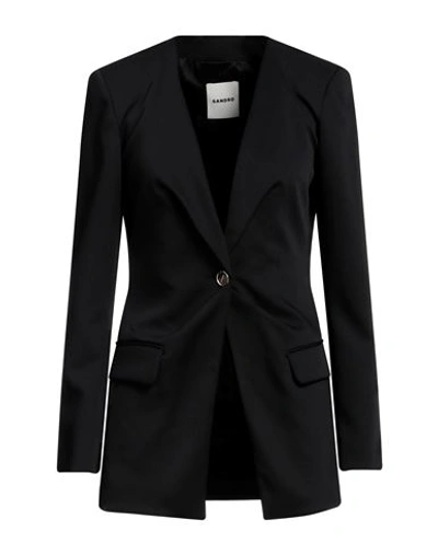 Sandro Woman Blazer Black Size 10 Polyester