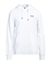 Ea7 Man Sweatshirt White Size 3xl Cotton, Elastane