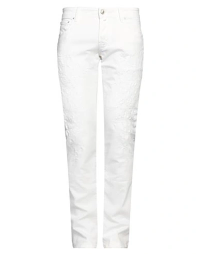 Jacob Cohёn Man Jeans Ivory Size 33 Cotton, Elastane In White