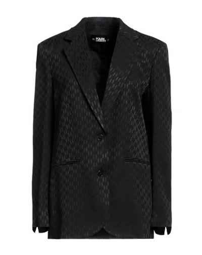 Karl Lagerfeld Woman Blazer Black Size 8 Acetate, Viscose