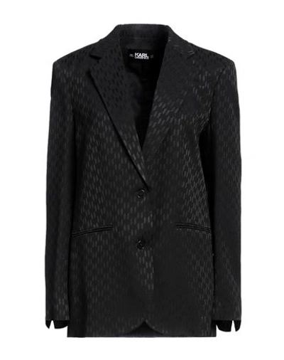 Karl Lagerfeld Woman Blazer Black Size 10 Acetate, Viscose