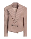 THE MANNEI THE MANNEI WOMAN BLAZER LIGHT BROWN SIZE 2 LINEN