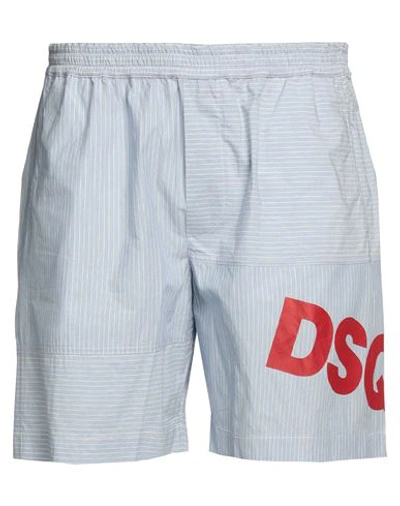 Dsquared2 Man Shorts & Bermuda Shorts Sky Blue Size 32 Cotton