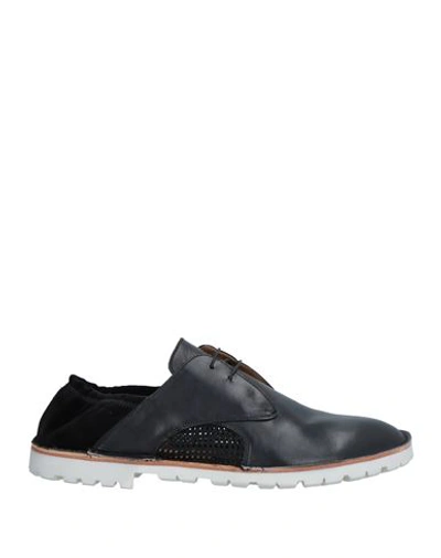 Premiata Man Lace-up Shoes Black Size 9 Leather, Textile Fibers