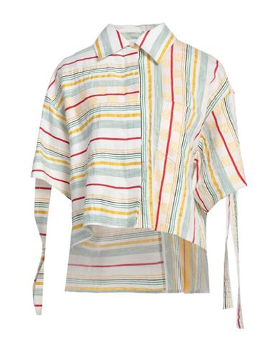 Loewe Woman Shirt Yellow Size 6 Cotton, Linen, Silk