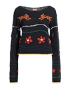 KENZO KENZO WOMAN SWEATER BLACK SIZE L COTTON, LINEN