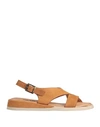 BUENO BUENO WOMAN SANDALS CAMEL SIZE 6 LEATHER