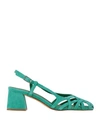 Cafènoir Woman Sandals Emerald Green Size 7 Leather