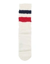 Golden Goose Stripe Trim White Ribbed Socks In White