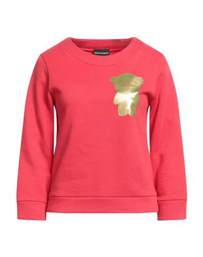 Emporio Armani Woman Sweatshirt Red Size 12 Cotton