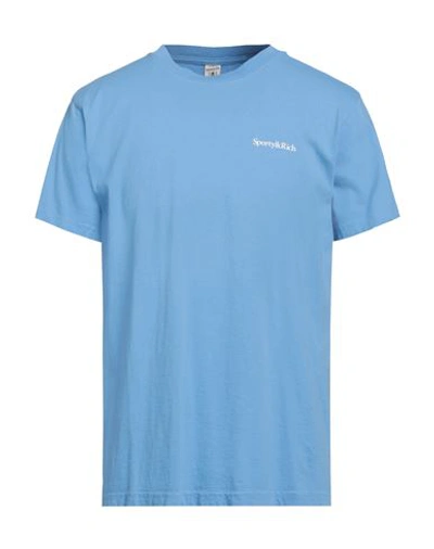 Paura Man T-shirt Azure Size M Cotton In Blue