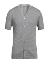 Eleventy Man Cardigan Light Grey Size M Wool, Silk