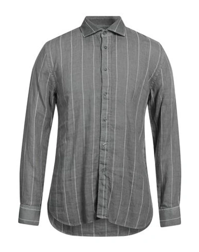 120% Lino Man Shirt Grey Size 3xl Linen