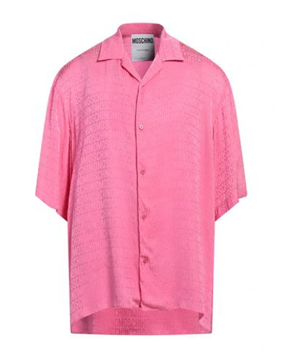Moschino Man Shirt Pink Size 15 ¾ Viscose, Silk
