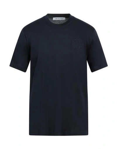 Trussardi Man T-shirt Midnight Blue Size Xxl Cotton