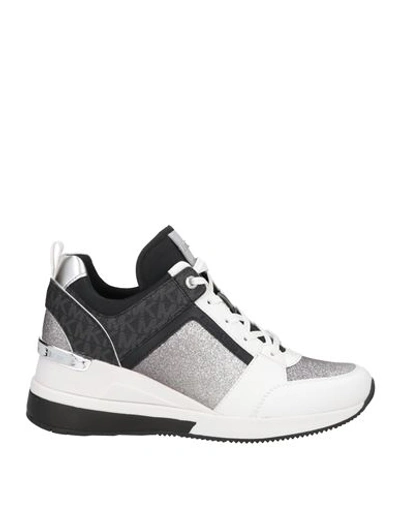 Michael Michael Kors Woman Sneakers White Size 8 Soft Leather, Textile Fibers