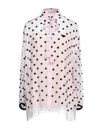 Prada Woman Shirt Light Pink Size 2 Silk