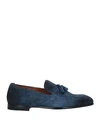 Doucal's Man Loafers Navy Size 8.5 Leather In Navy Blue