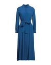 Weekend Max Mara Woman Maxi Dress Azure Size 16 Acetate, Silk In Blue
