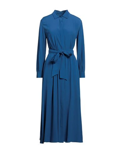Weekend Max Mara Woman Maxi Dress Azure Size 8 Acetate, Silk In Blue