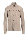 Barba Napoli Man Shirt Grey Size 44 Leather