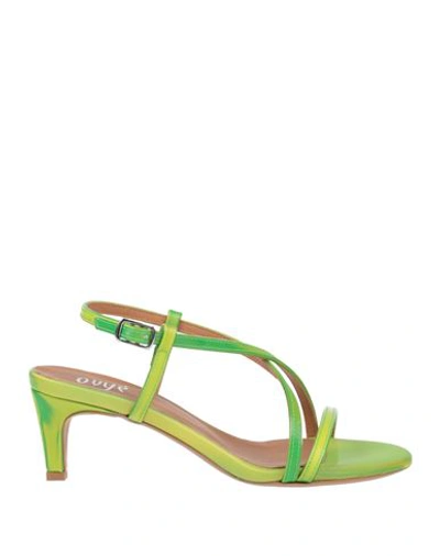 Ovye' By Cristina Lucchi Woman Sandals Acid Green Size 10 Textile Fibers