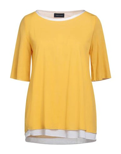 Martin Caldwell Woman Top Yellow Size 10 Cotton, Polyamide, Silk, Elastane