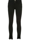 Frame Front Slit Cropped Jeans In Black