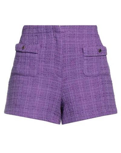 Maje Woman Shorts & Bermuda Shorts Purple Size 10 Cotton