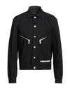 Dsquared2 Man Jacket Black Size 40 Cotton, Elastane