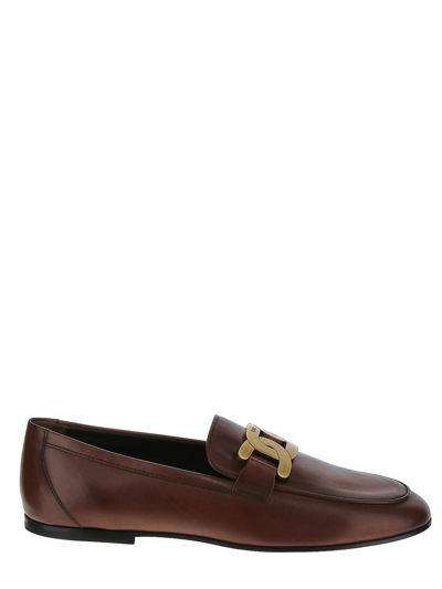 Tod's Leather Mocassins In Brown