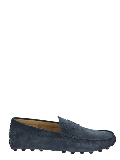 Tod's Gommino In Suede In Grey,blue