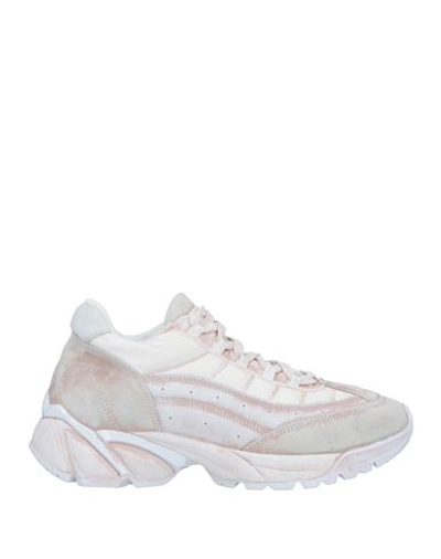 Mm6 Maison Margiela Woman Sneakers Light Pink Size 8 Leather, Textile Fibers