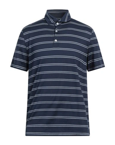 Fedeli Man Polo Shirt Navy Blue Size 40 Cotton
