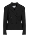 Ganni Doppelreihiger Blazer Aus Webstoff In Grey