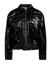 Sandro Woman Jacket Black Size 10 Lambskin In Black