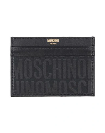 Moschino Man Document Holder Black Size - Leather, Textile Fibers